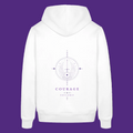 Good Vibes Organic Dunkelviolett Soularis Unisex Hoodie „Courage“ - white
