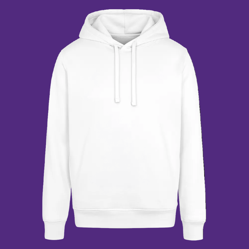 Good Vibes Organic Dunkelviolett Soularis Unisex Hoodie „Courage“ - white